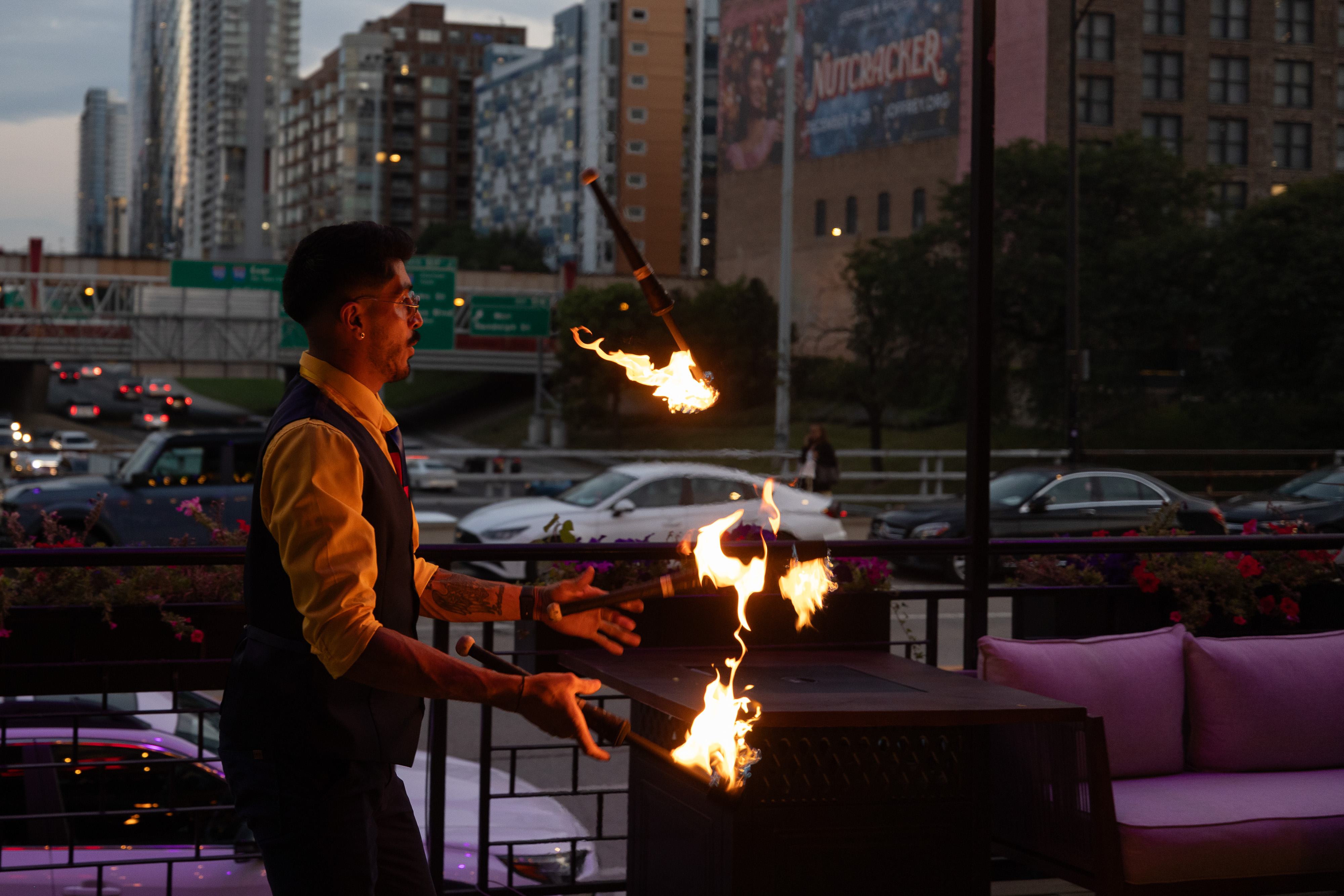 flame thrower on patio
